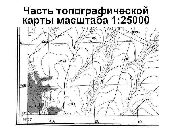 Часть топографической карты масштаба 1: 25000 