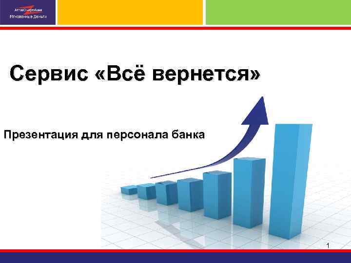 Сервис «Всё вернется» Презентация для персонала банка 1 