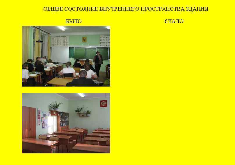 ОБЩЕЕ СОСТОЯНИЕ ВНУТРЕННЕГО ПРОСТРАНСТВА ЗДАНИЯ БЫЛО СТАЛО 