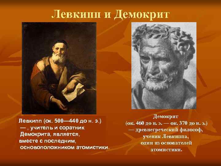 Левкипп презентация философия