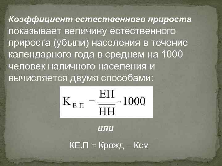 Показатель естественного прироста населения