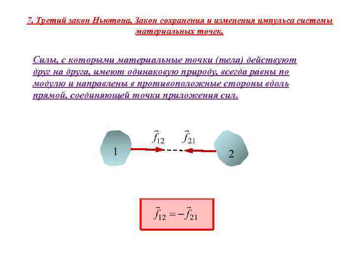 План урока третий закон ньютона