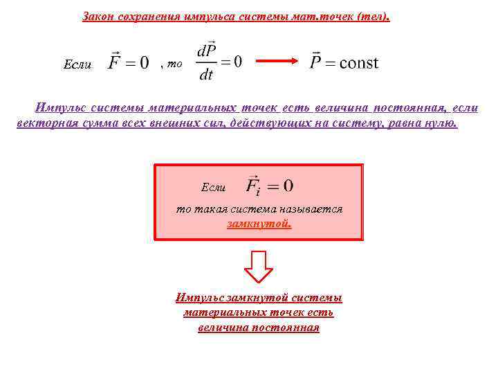 Закон сохранения и изменения. Вывод закона сохранения импульса системы материальных точек. Закон сохранения импульса системы мат. Точек.. Импульс системы мат точек. Закон изменения импульса системы материальных точек.