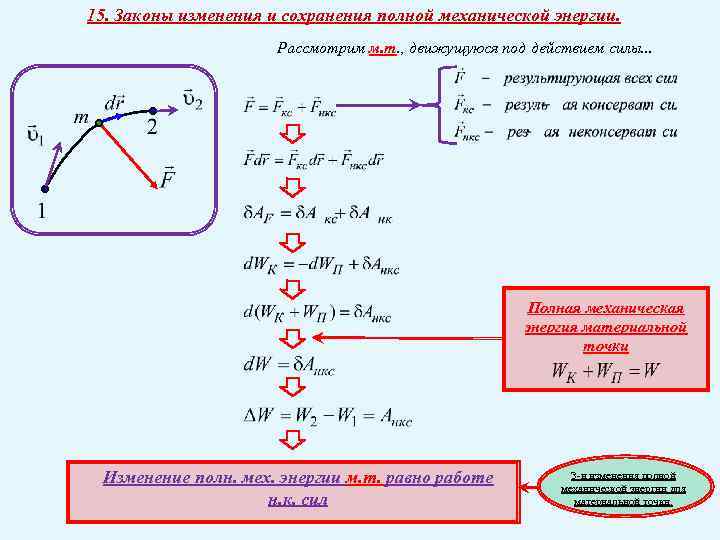 Изменение механической энергии. Закон изменения энергии формула. Закон изменения механической энергии формула. Изменение мех энергии формула. Изменение механической энергии формула.