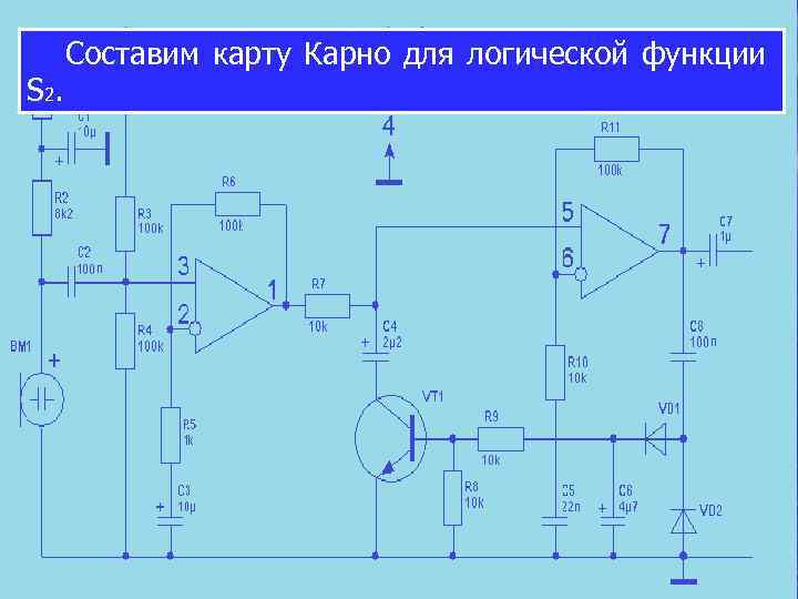 S 2. Составим карту Карно для логической функции 