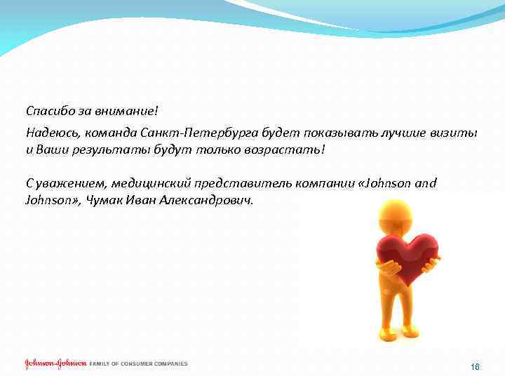 Спасибо за внимание! Надеюсь, команда Санкт-Петербурга будет показывать лучшие визиты и Ваши результаты будут