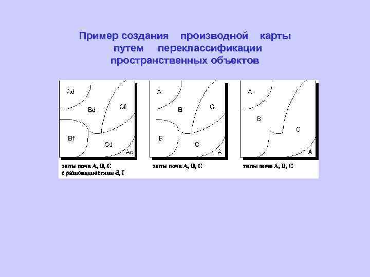 Пример создания производной карты путем переклассификации пространственных объектов 