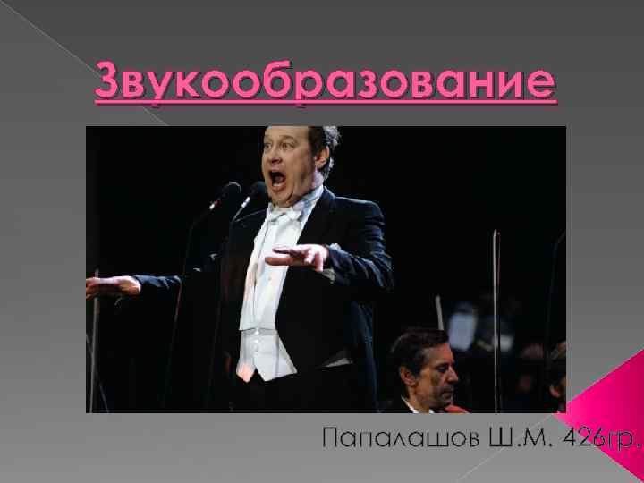 Звукообразование Папалашов Ш. М. 426 гр. 