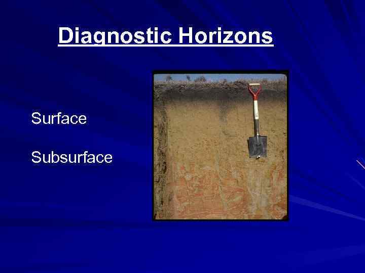 Diagnostic Horizons Surface Subsurface 