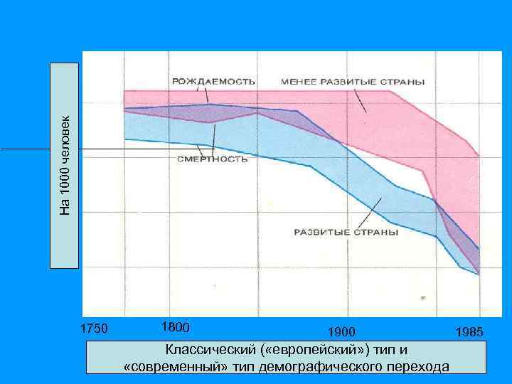 На 1000 человек 1750 1800 1900 Классический ( «европейский» ) тип и «современный» тип