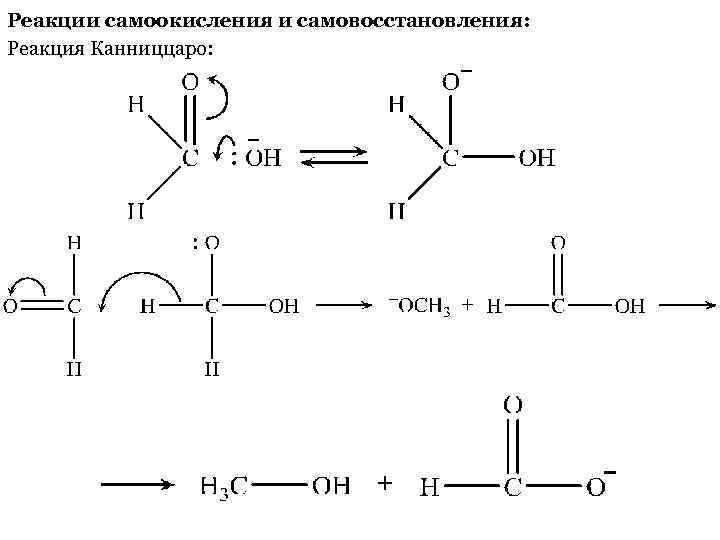 Реакции самоокисления и самовосстановления: Реакция Канниццаро: 