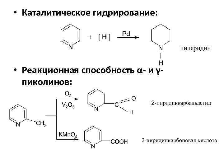 Схема реакции гидрирования