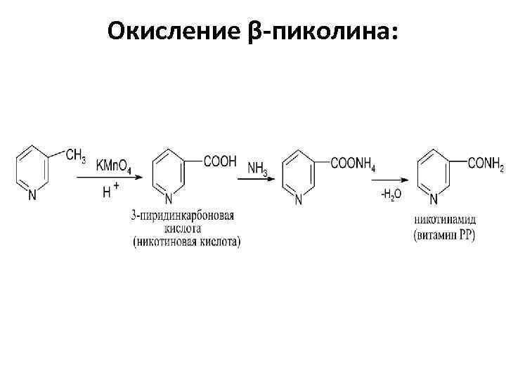 Окисление β-пиколина: 