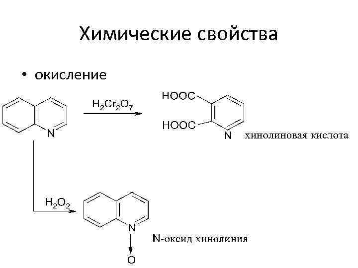 Химические свойства • окисление 