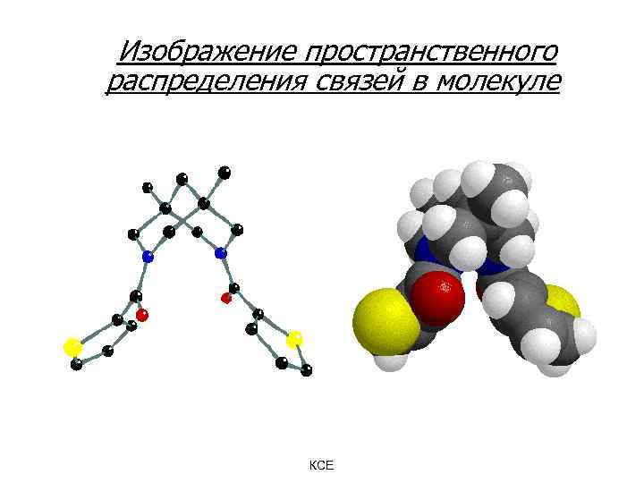 Изображение пространственного распределения связей в молекуле КСЕ 