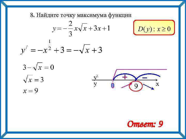 Функция имеющая точку максимума