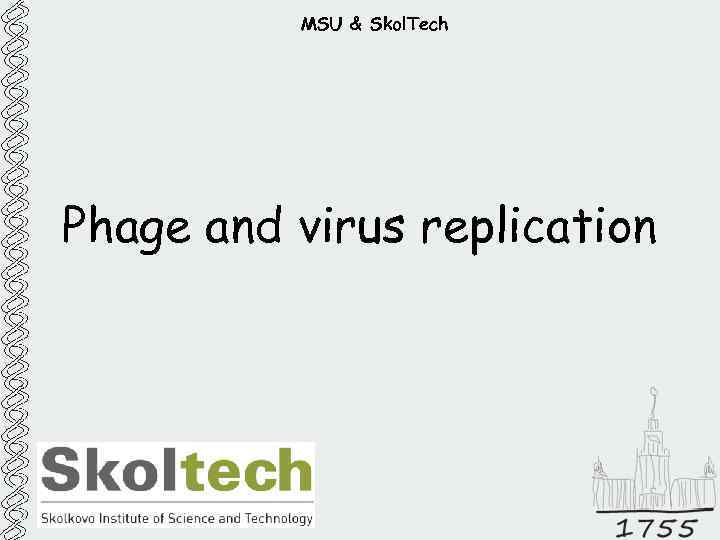 MSU & Skol. Tech Phage and virus replication 