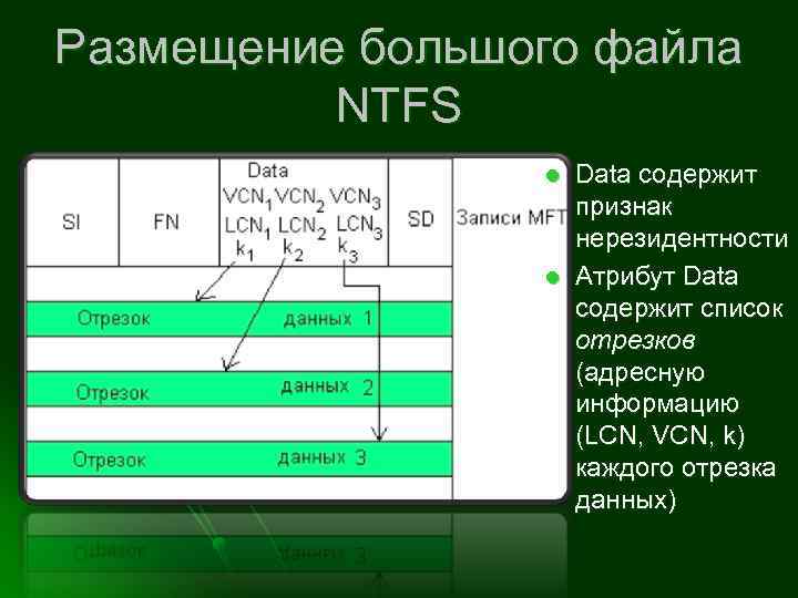 Содержат данные. Носитель информации NTFS. NTFS носители. Адресная информация файла NTFS. NTFS идентификатор файла.