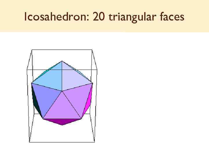 Icosahedron: 20 triangular faces 