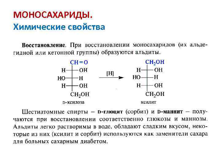 МОНОСАХАРИДЫ. Химические свойства 