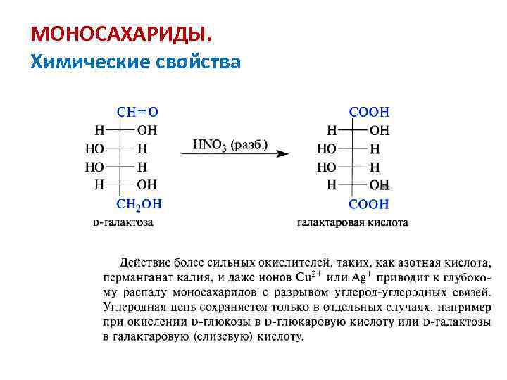 МОНОСАХАРИДЫ. Химические свойства 