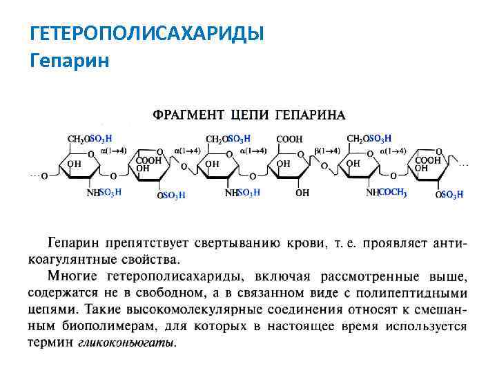 ГЕТЕРОПОЛИСАХАРИДЫ Гепарин 