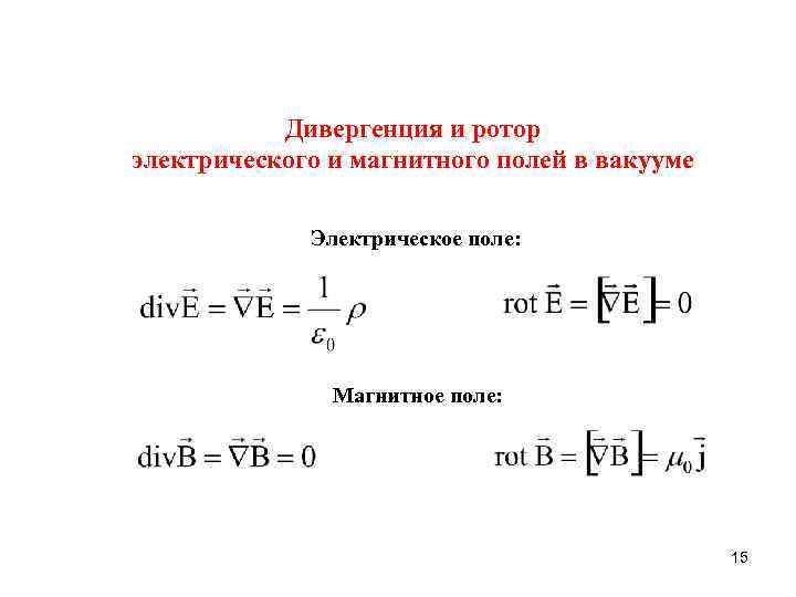 Градиент магнитного поля. Дивергенция напряженности магнитного поля. Дивергенция ротора напряженности магнитного поля. Ротор напряженности магнитного поля. Дивергенция вектора магнитной индукции.