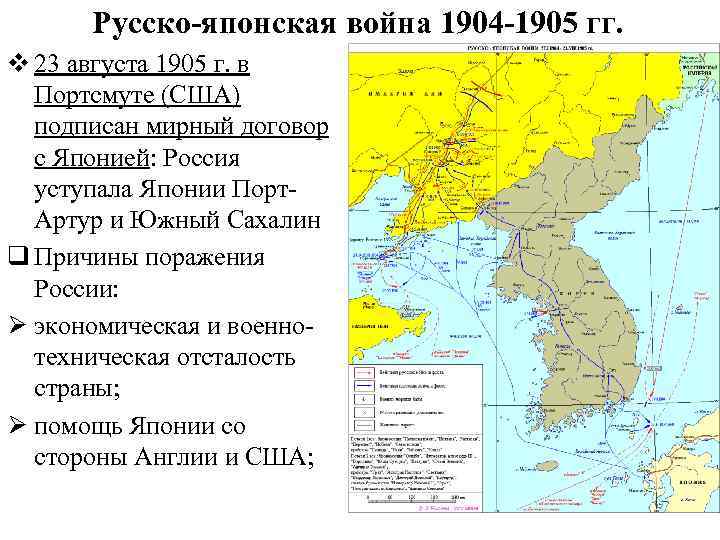 Составьте развернутый план по теме русско японская война 1904 1905 гг