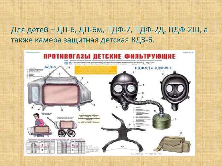 Для детей – ДП-6, ДП-6 м, ПДФ-7, ПДФ-2 Д, ПДФ-2 Ш, а также камера