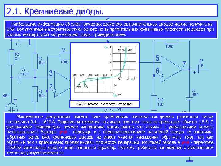 2. 1. Кремниевые диоды. Наибольшую информацию об элект рических свойствах выпрямительных диодов можно получить