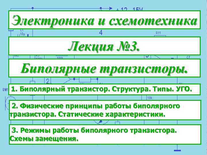 Электроника и схемотехника Лекция № 3. Биполярные транзисторы. 1. Биполярный транзистор. Структура. Типы. УГО.