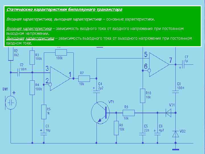Статические характеристики биполярного транзистора Входная характеристика, выходная характеристика – основные характеристики. Входная характеристика –