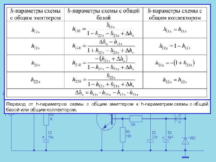 H параметры в схеме с общей базой