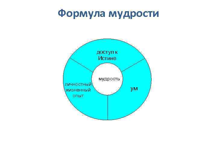 Формула мудрости доступ к Истине личностный жизненный опыт мудрость ум 