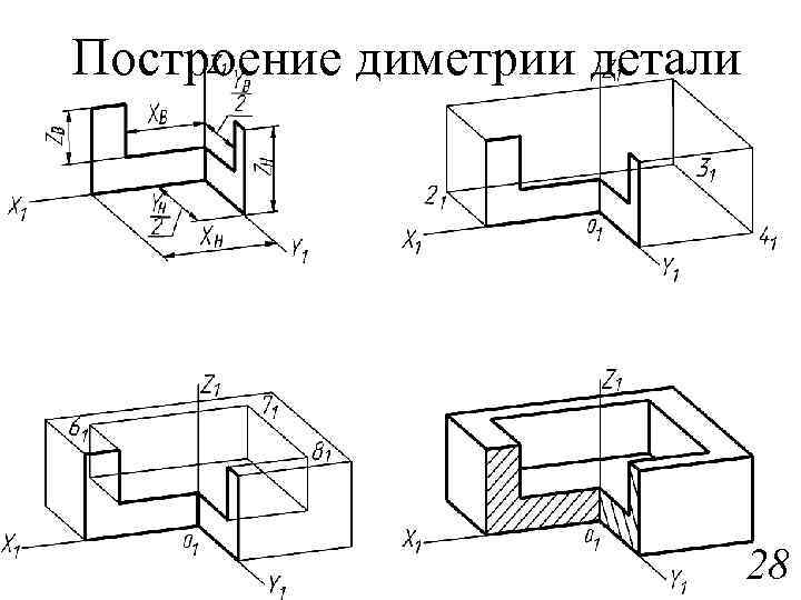 Какой чертеж соответствует аксонометрии