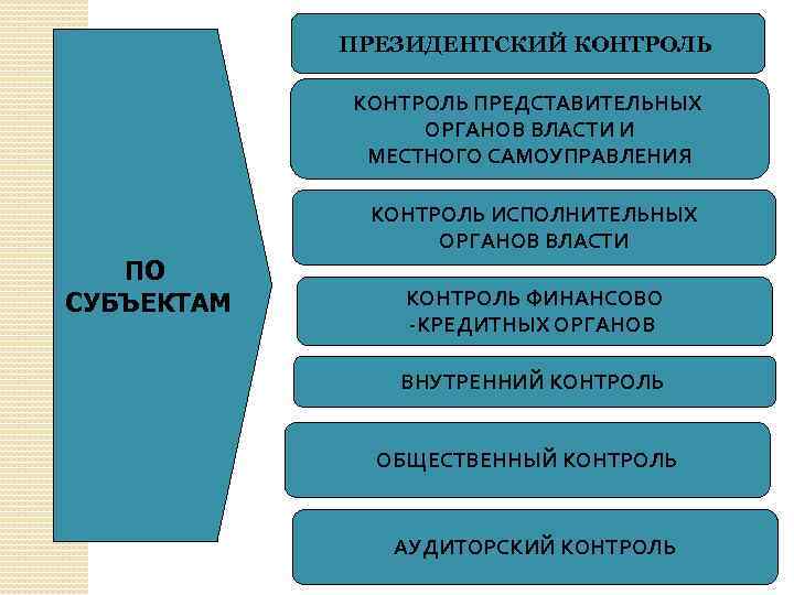 ПРЕЗИДЕНТСКИЙ КОНТРОЛЬ ПРЕДСТАВИТЕЛЬНЫХ ОРГАНОВ ВЛАСТИ И МЕСТНОГО САМОУПРАВЛЕНИЯ ПО СУБЪЕКТАМ КОНТРОЛЬ ИСПОЛНИТЕЛЬНЫХ ОРГАНОВ ВЛАСТИ