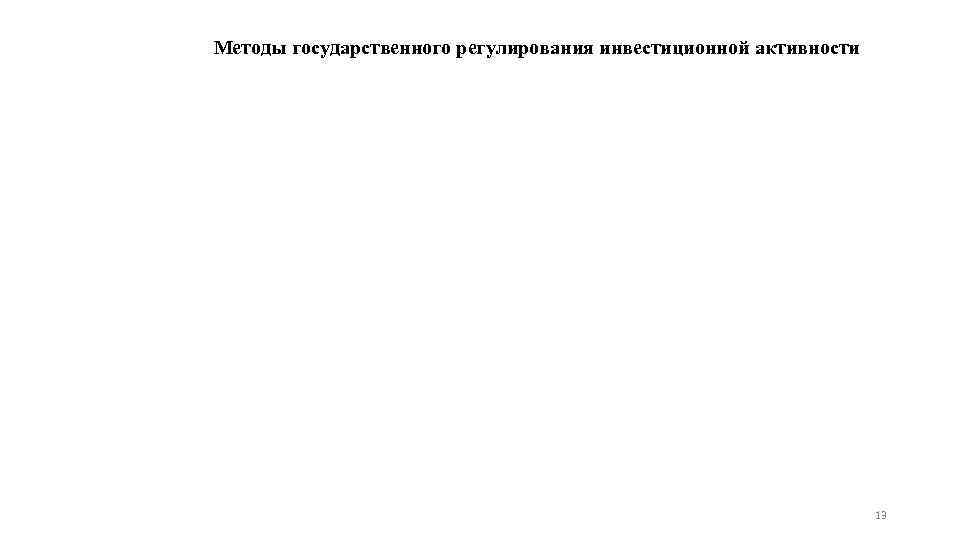 Методы государственного регулирования инвестиционной активности 13 