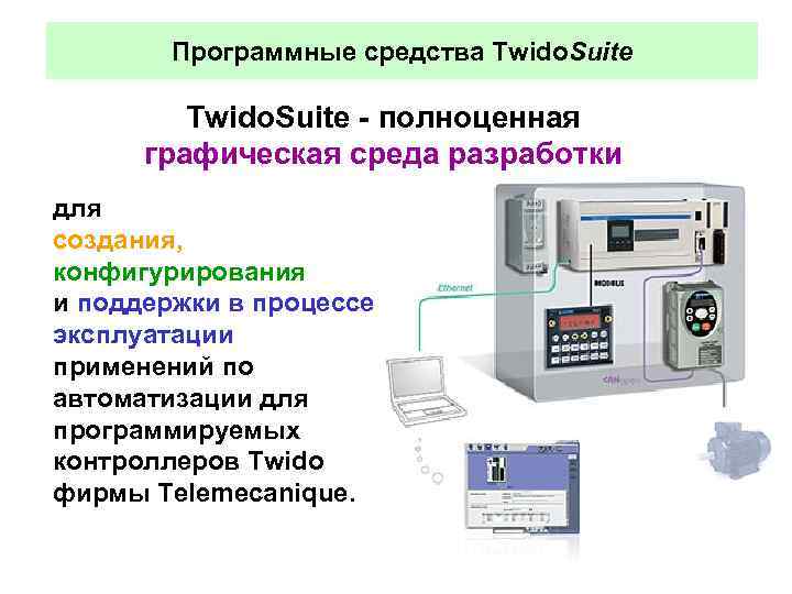 Программные средства Twido. Suite - полноценная графическая среда разработки для создания, конфигурирования и поддержки