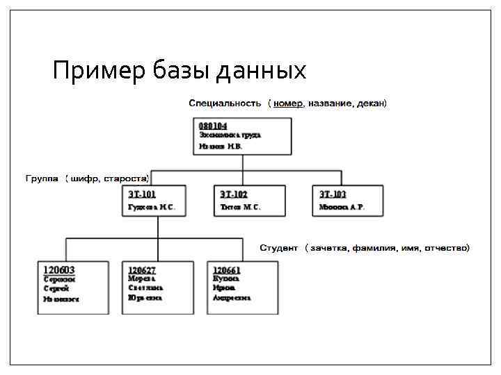 Пример базы данных 