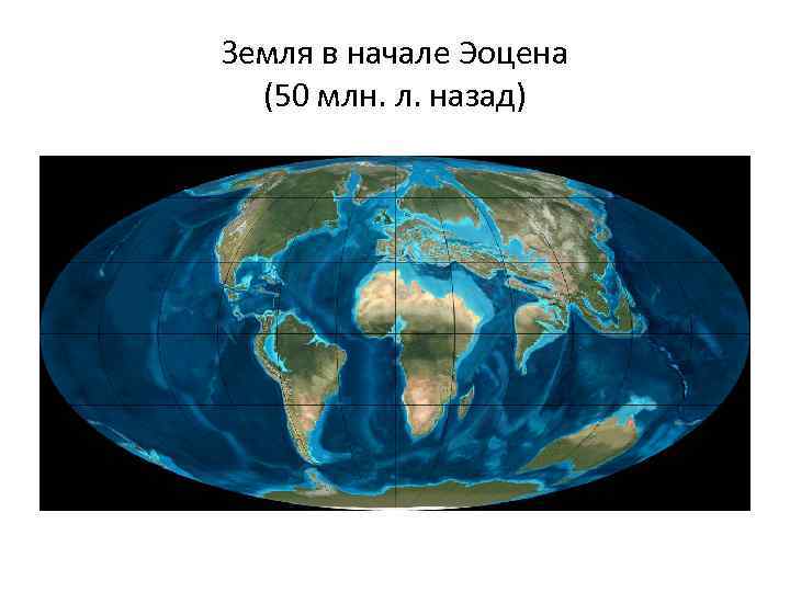 Земля в начале Эоцена (50 млн. л. назад) 