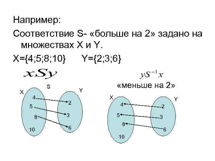 Установить соответствие между множествами