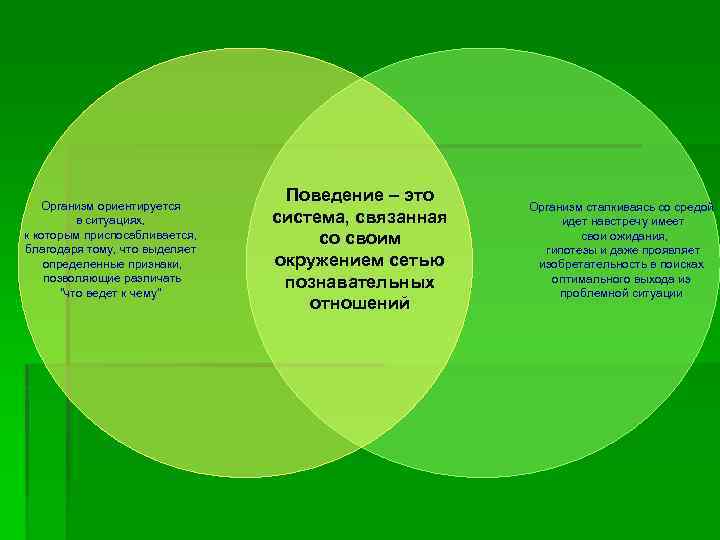 Организм ориентируется в ситуациях, к которым приспосабливается, благодаря тому, что выделяет определенные признаки, позволяющие