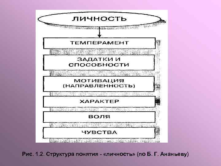 Рис. 1. 2. Структура понятия - «личность» (по Б. Г. Ананьеву) 