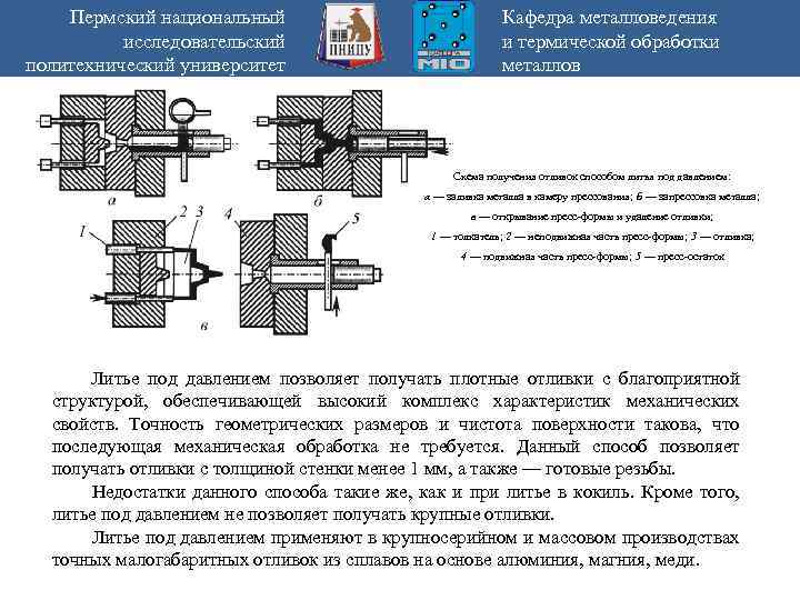 Пермский национальный исследовательский политехнический университет Кафедра металловедения и термической обработки металлов Схема получения отливок