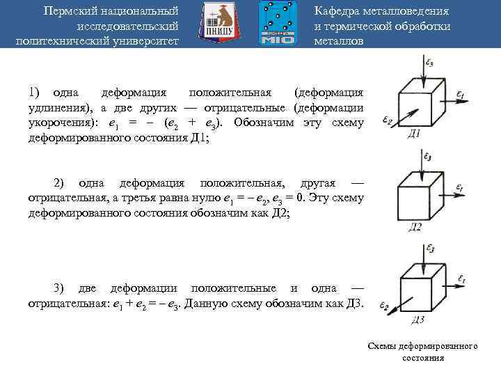 Пермский национальный исследовательский политехнический университет Кафедра металловедения и термической обработки металлов 1) одна деформация