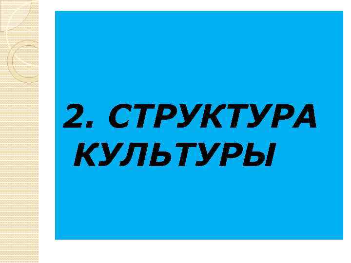 2. СТРУКТУРА КУЛЬТУРЫ 