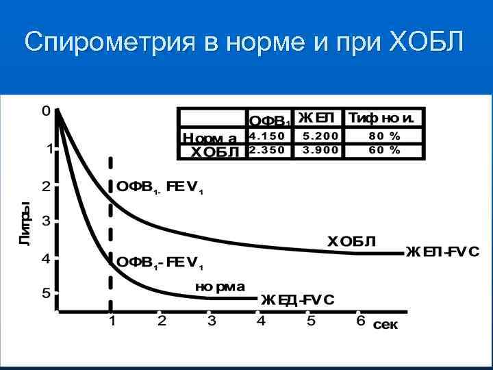 Спирометрия в норме и при ХОБЛ 