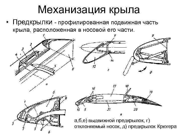 Части крыла