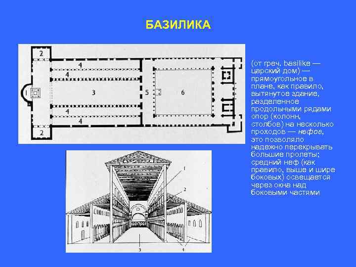 Прямоугольное в плане здание разделенное внутри рядами колонн или столбов на продольные части