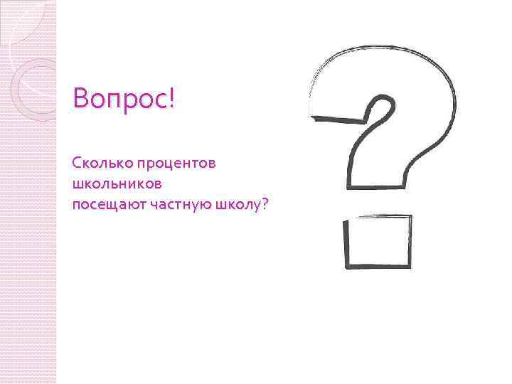 Вопрос! Сколько процентов школьников посещают частную школу? 